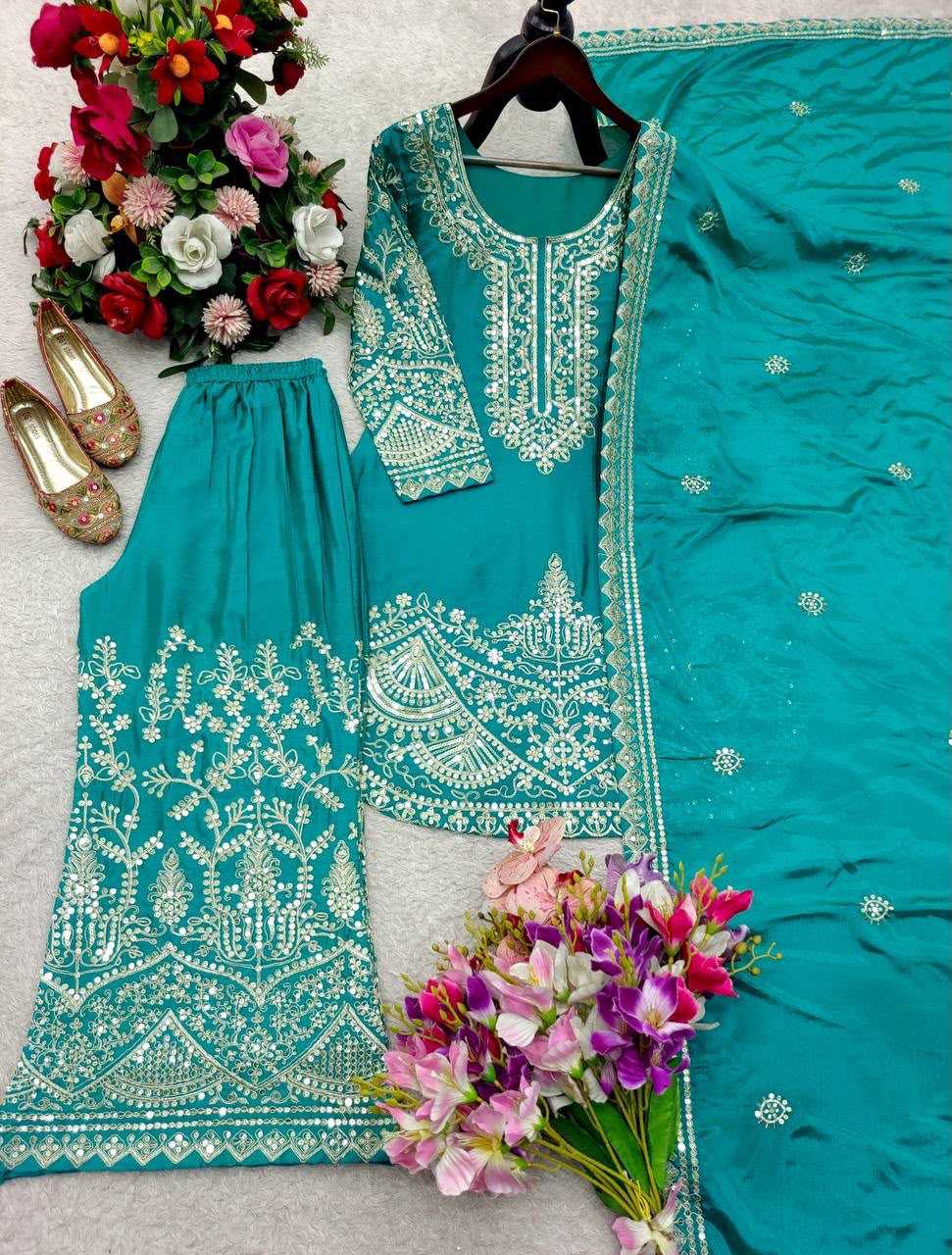 YNF Wholesale Chinon Silk Embroidery Suits  | Surat Manufacturer