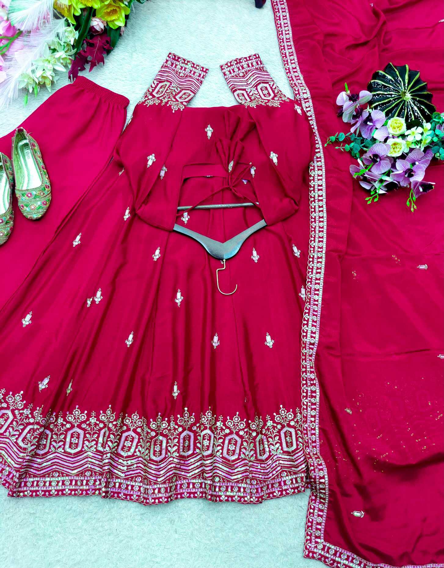 YNF Wholesale Chinon Silk Embroidery Gowns  | Surat Manufacturer