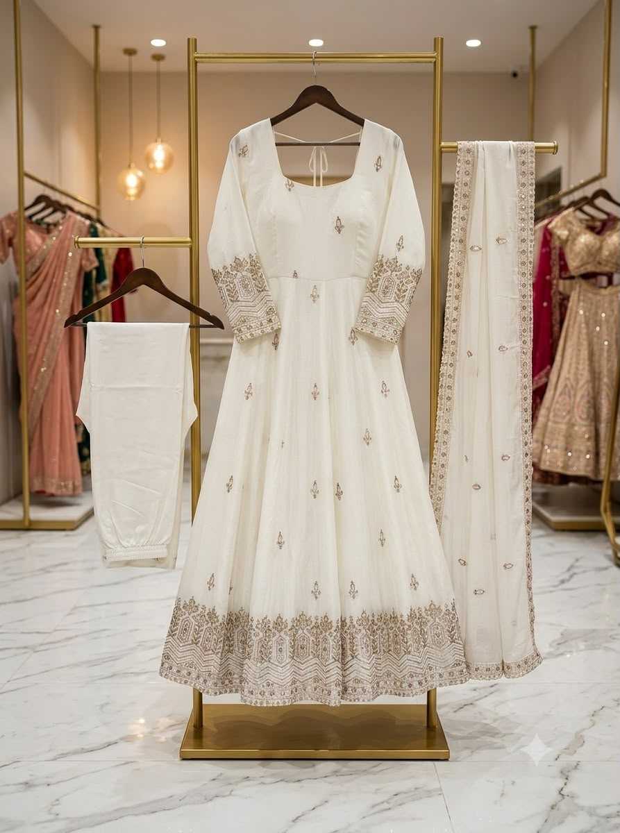 YNF Wholesale Chinon Silk Embroidery Gowns  | Surat Manufacturer