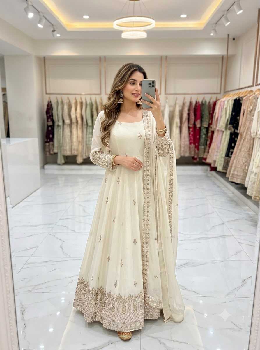 YNF Wholesale Chinon Silk Embroidery Gowns  | Surat Manufacturer