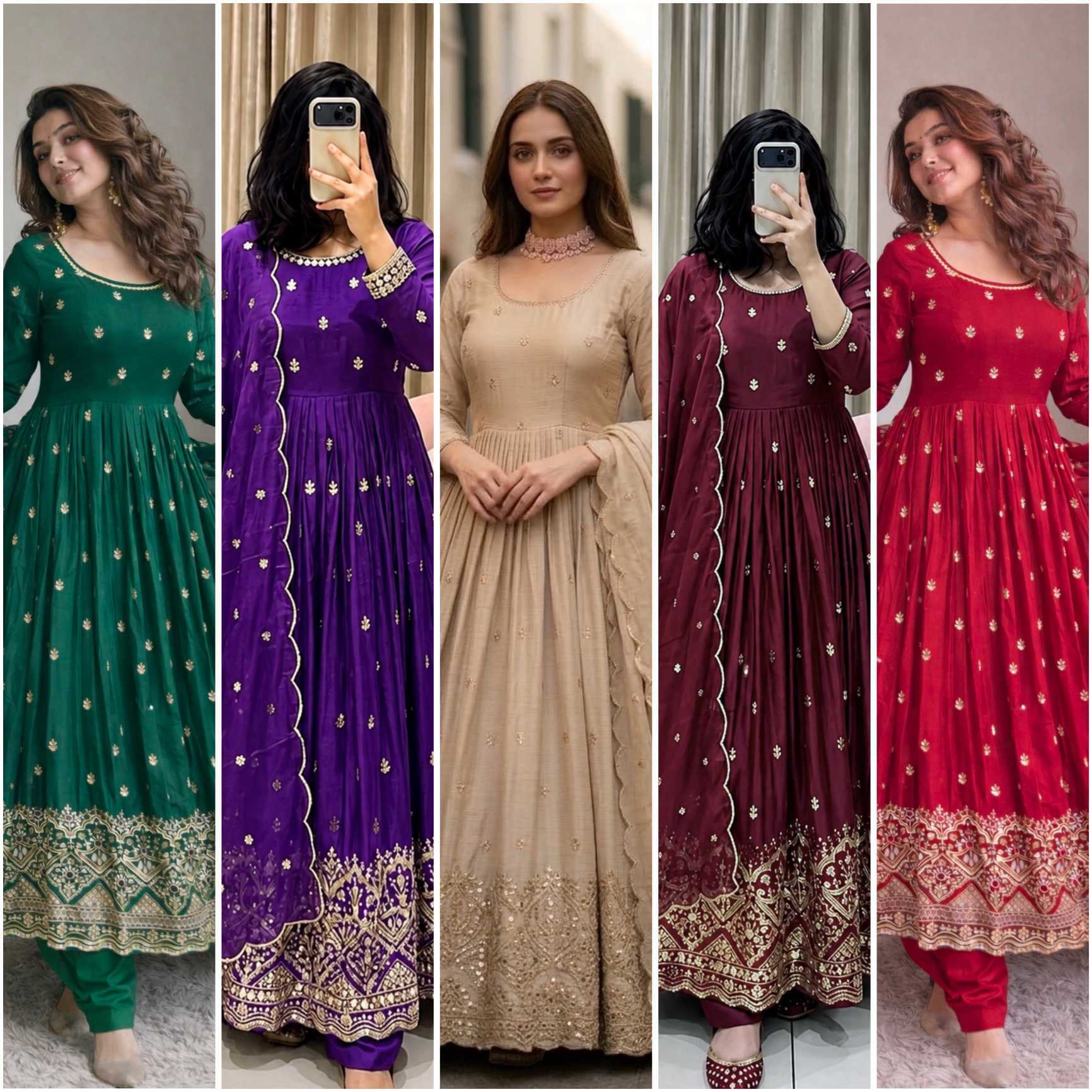 YNF Wholesale Chinon Silk Embroidery Gowns  | Surat Manufacturer