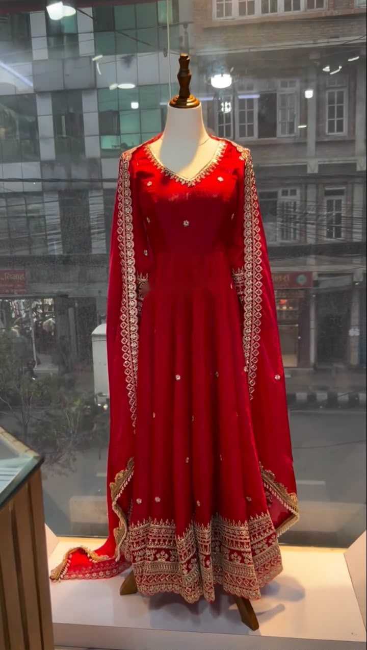 YNF Wholesale Pure Silk Embroidery Gowns  | Surat Manufacturer