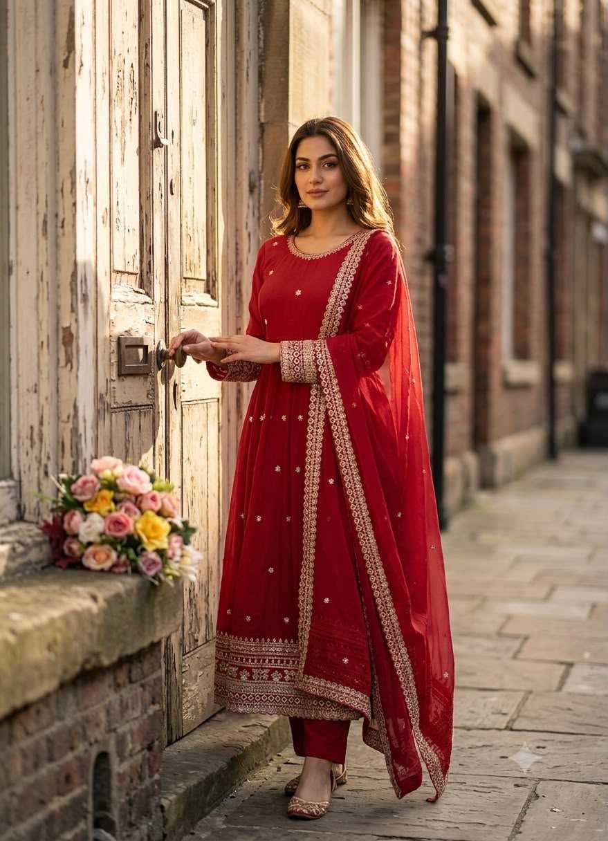 YNF Wholesale Pure Silk Embroidery Gowns  | Surat Manufacturer