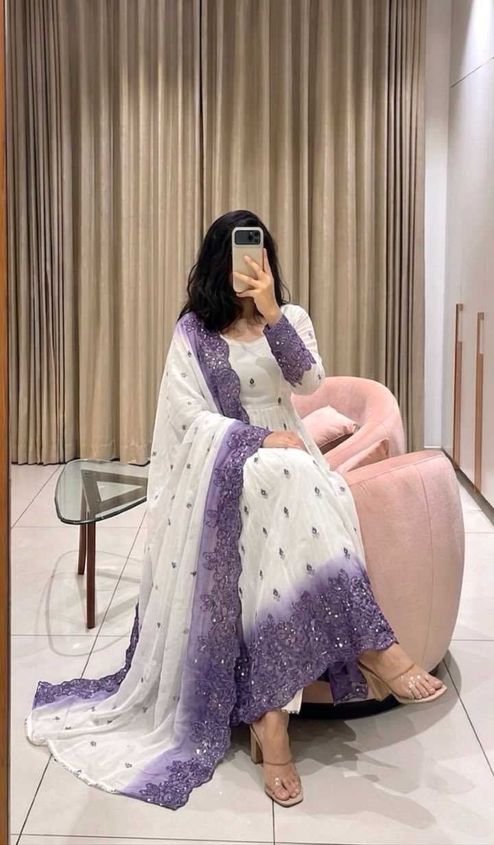 YNF Wholesale Georgette Embroidery Gowns  | Surat Manufacturer