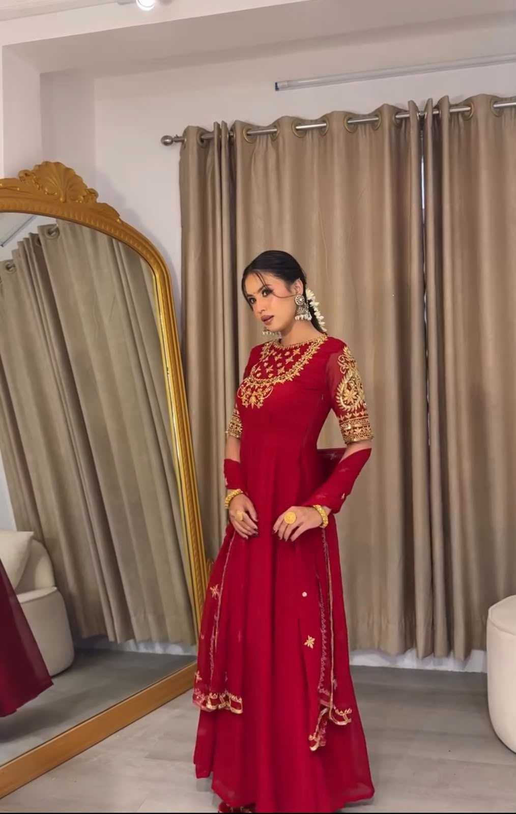 YNF Wholesale Faux Georgette Embroidery Gowns  | Surat Manufacturer