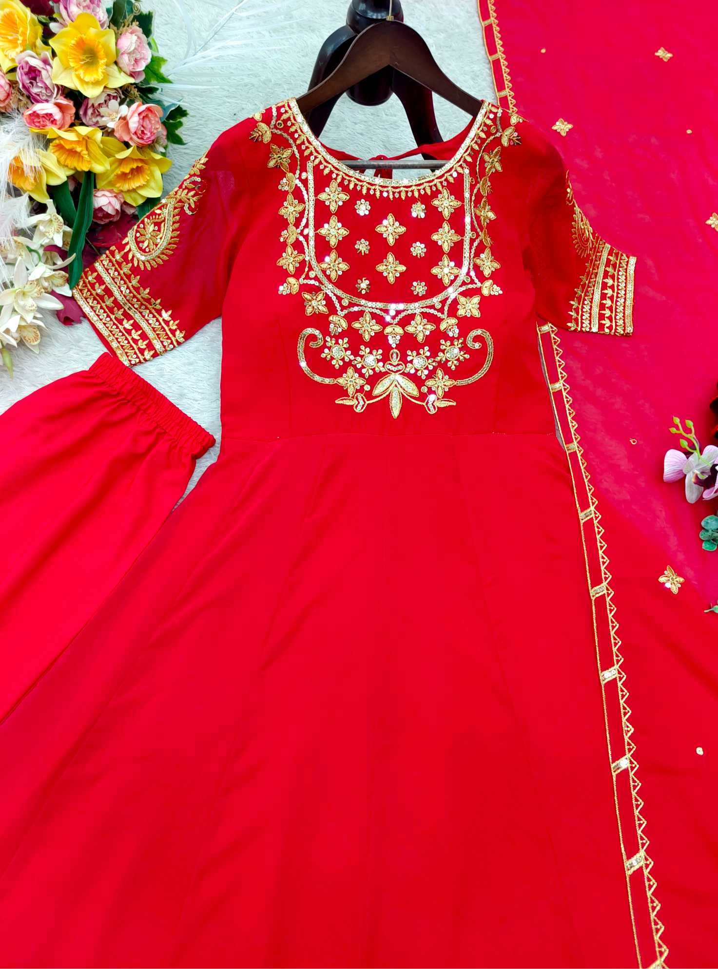 YNF Wholesale Faux Georgette Embroidery Gowns  | Surat Manufacturer