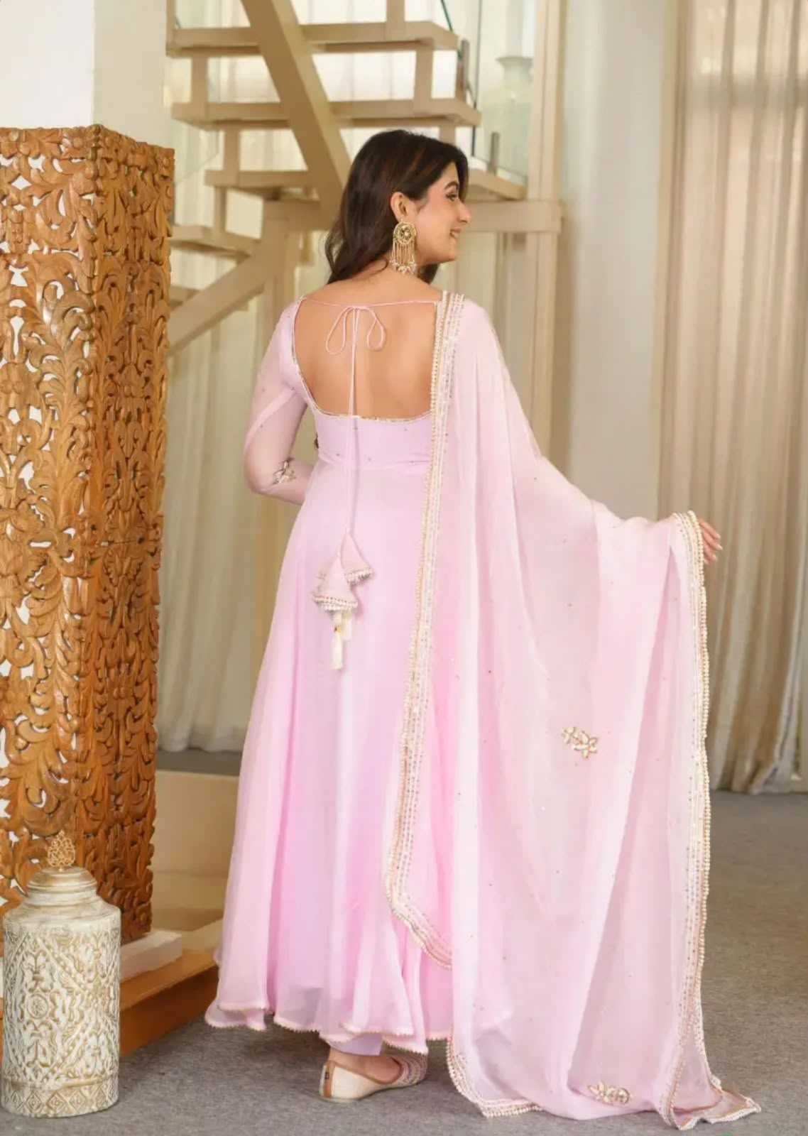 YNF Wholesale Faux Georgette Embroidery Gowns  | Surat Manufacturer