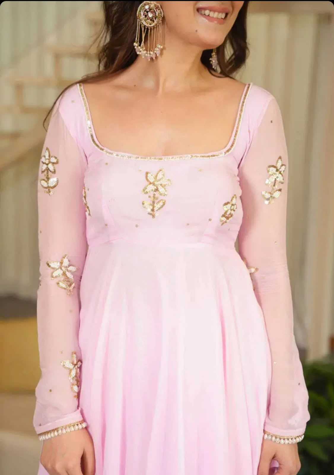 YNF Wholesale Faux Georgette Embroidery Gowns  | Surat Manufacturer