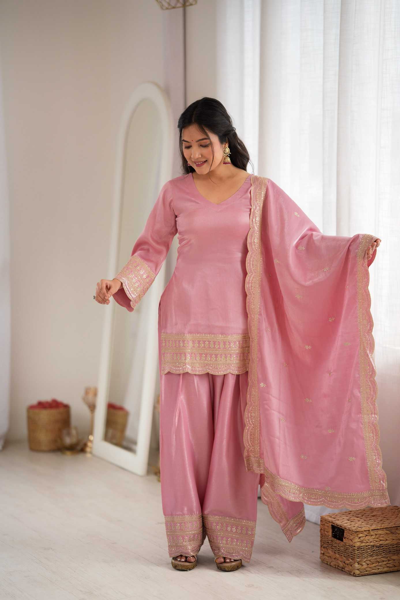 YNF Wholesale Heavy Roman Silk Party Wear Kurtis  | Surat Manufacturer