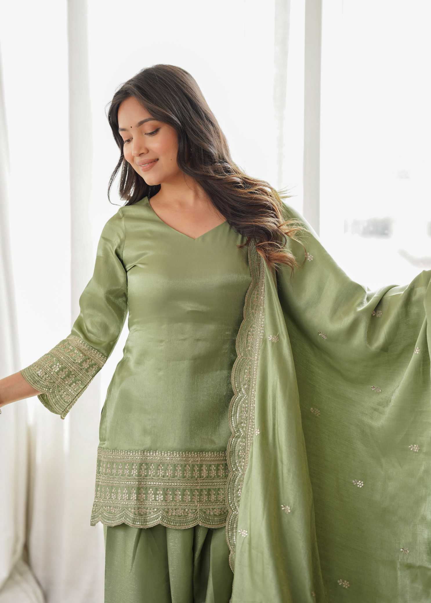 YNF Wholesale Heavy Roman Silk Party Wear Kurtis  | Surat Manufacturer