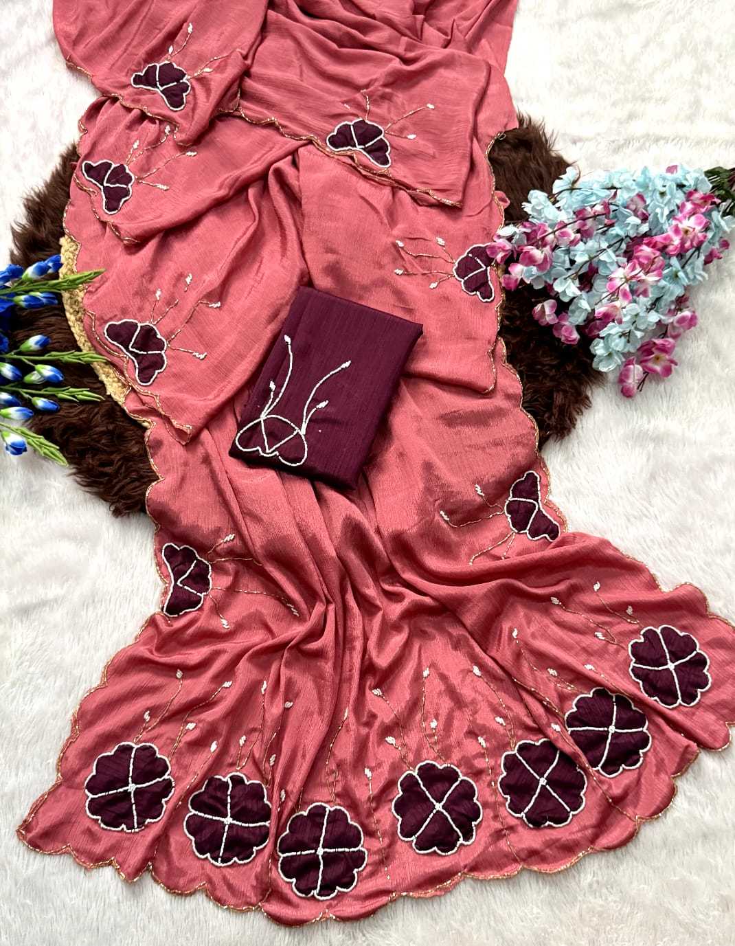YNF Wholesale Chinon Designer Sarees  | Surat Manufacturer