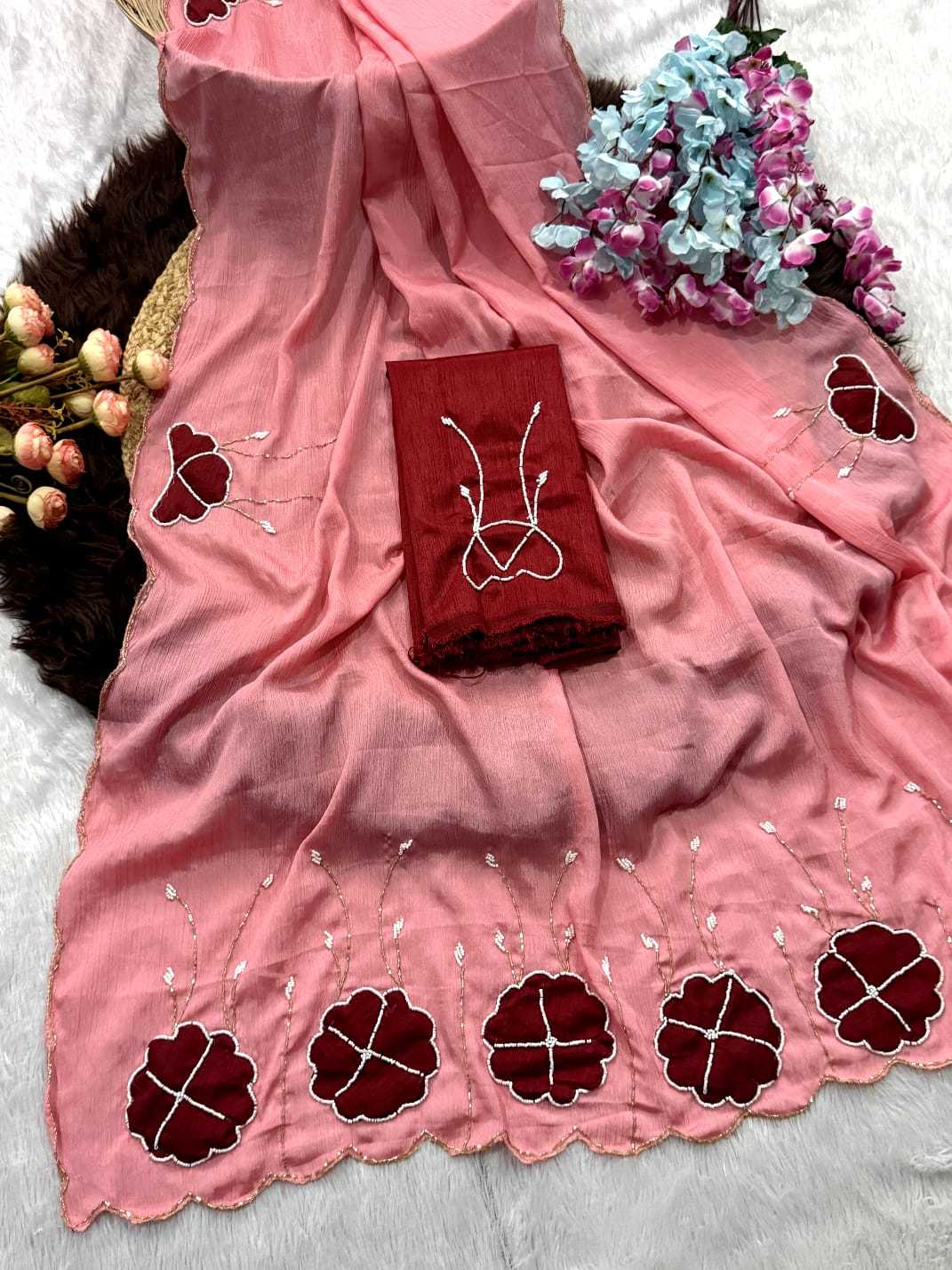 YNF Wholesale Chinon Designer Sarees  | Surat Manufacturer