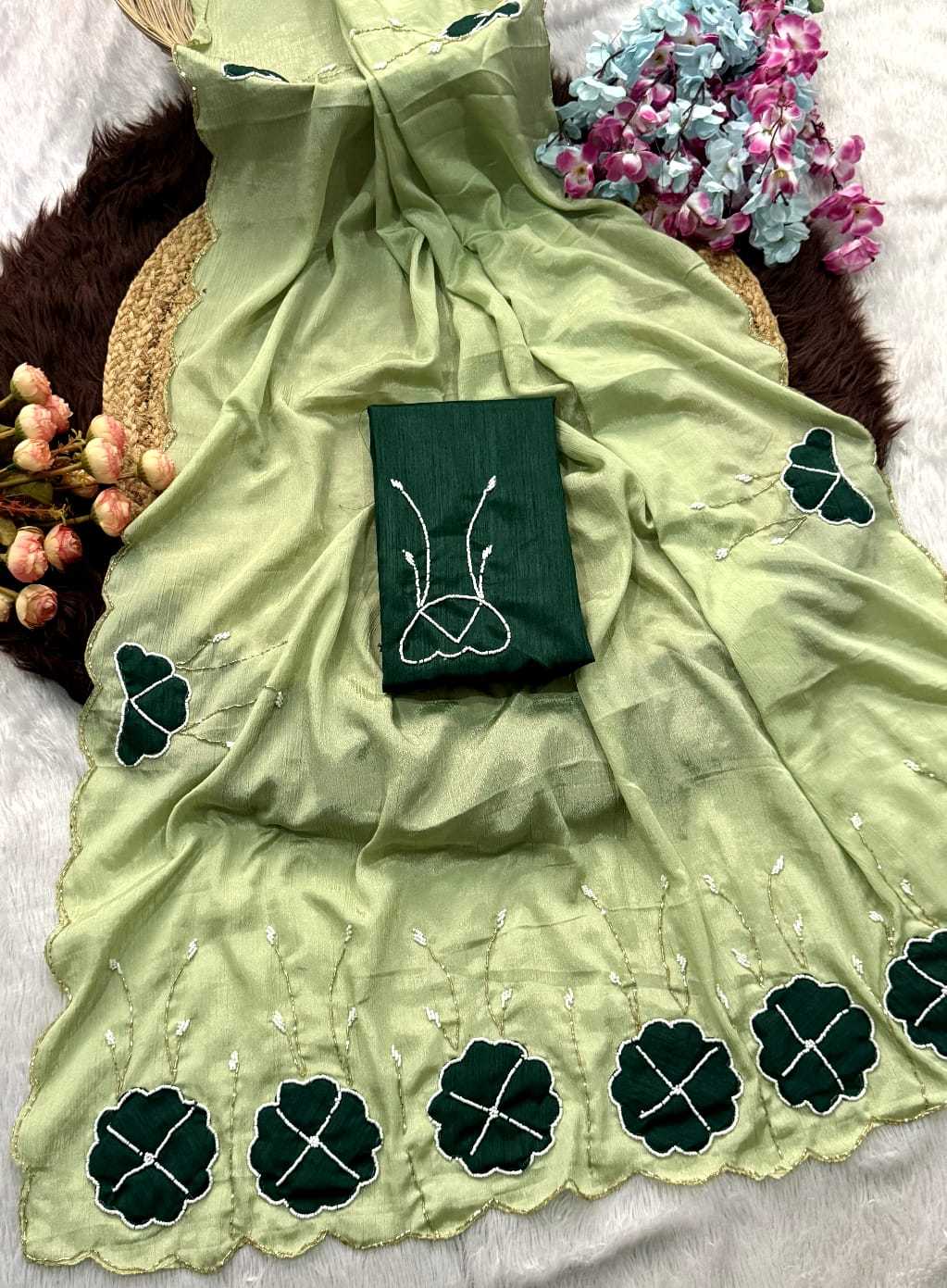 YNF Wholesale Chinon Designer Sarees  | Surat Manufacturer