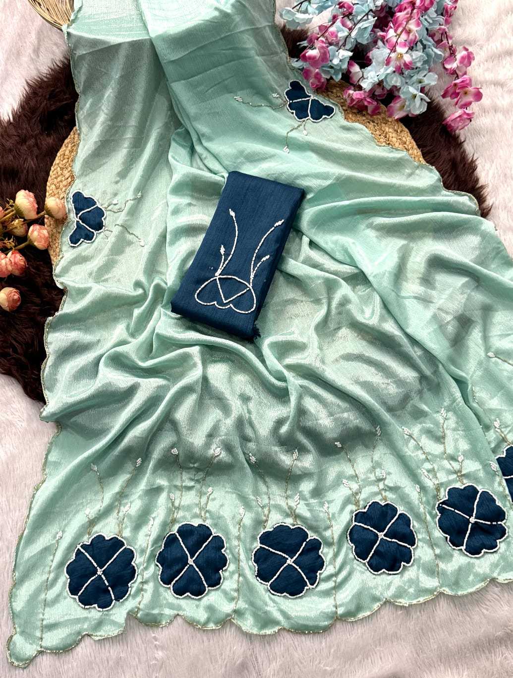 YNF Wholesale Chinon Designer Sarees  | Surat Manufacturer