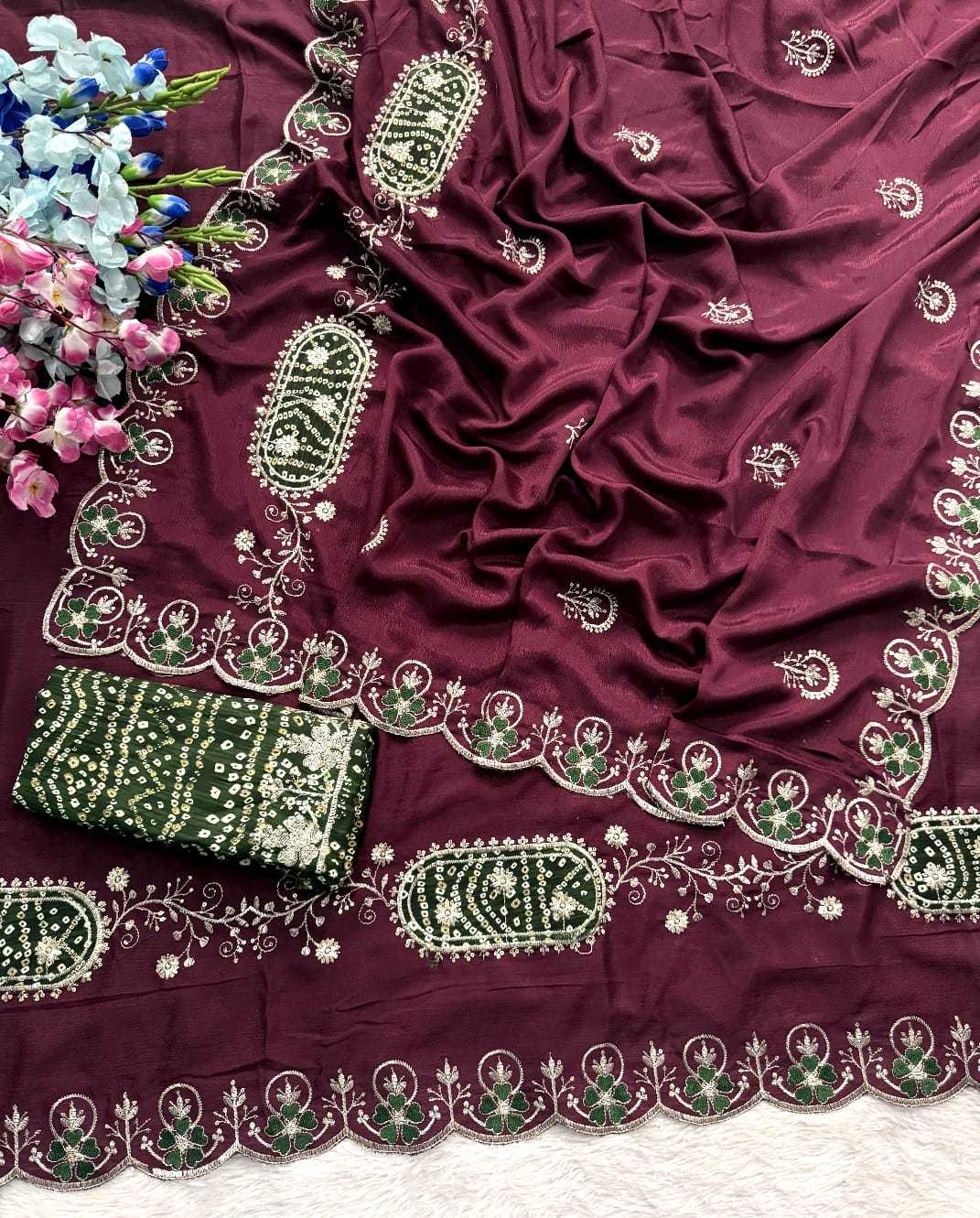 YNF Wholesale Chinon Sequence Sarees  | Surat Manufacturer