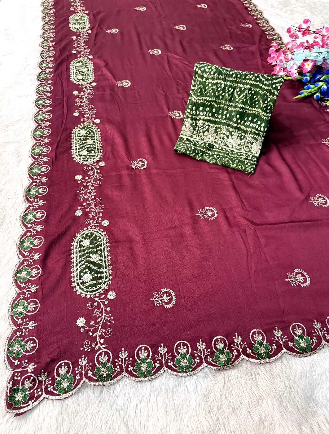 YNF Wholesale Chinon Sequence Sarees  | Surat Manufacturer