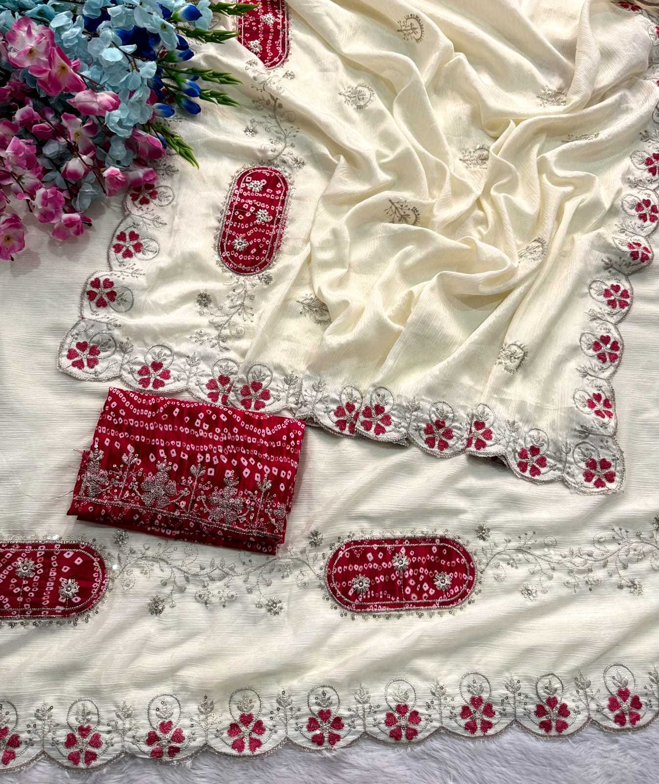 YNF Wholesale Chinon Sequence Sarees  | Surat Manufacturer