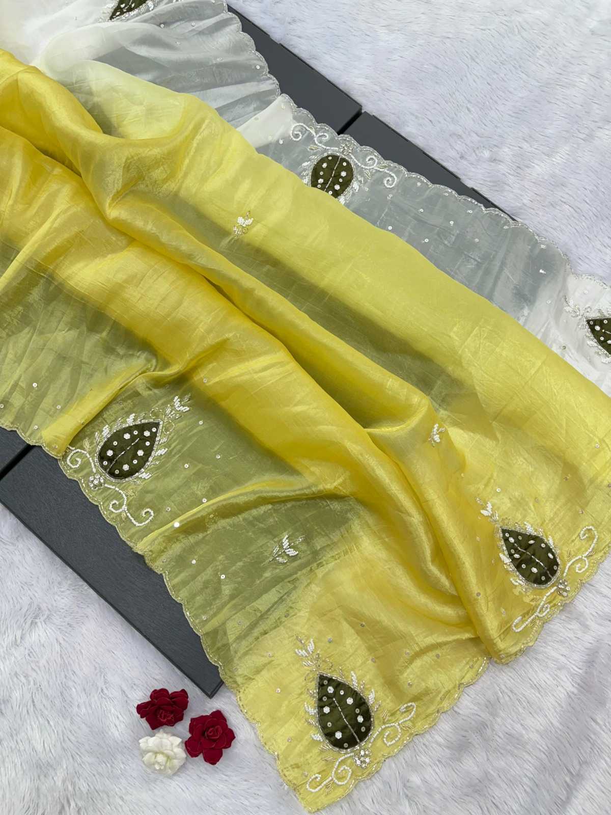 YNF Wholesale Soft Gold Crush Designer Sarees  | Surat Manufacturer
