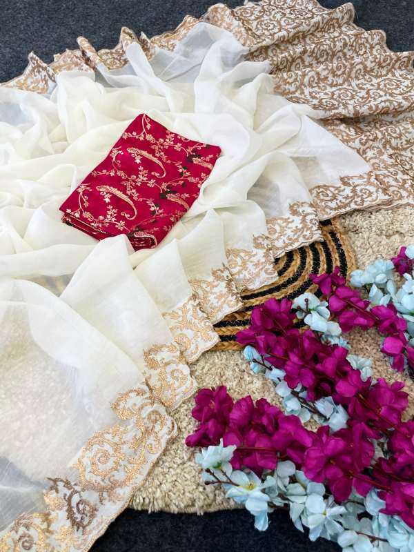 YNF Wholesale Crunchi Embroidered Sarees  | Surat Manufacturer