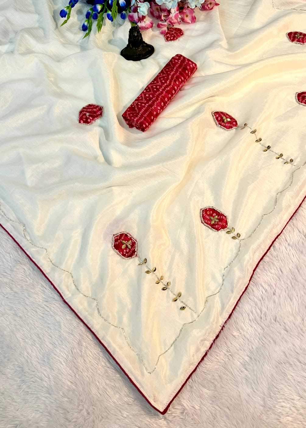 YNF Wholesale Chinon Printed Silk Saree  | Surat Manufacturer