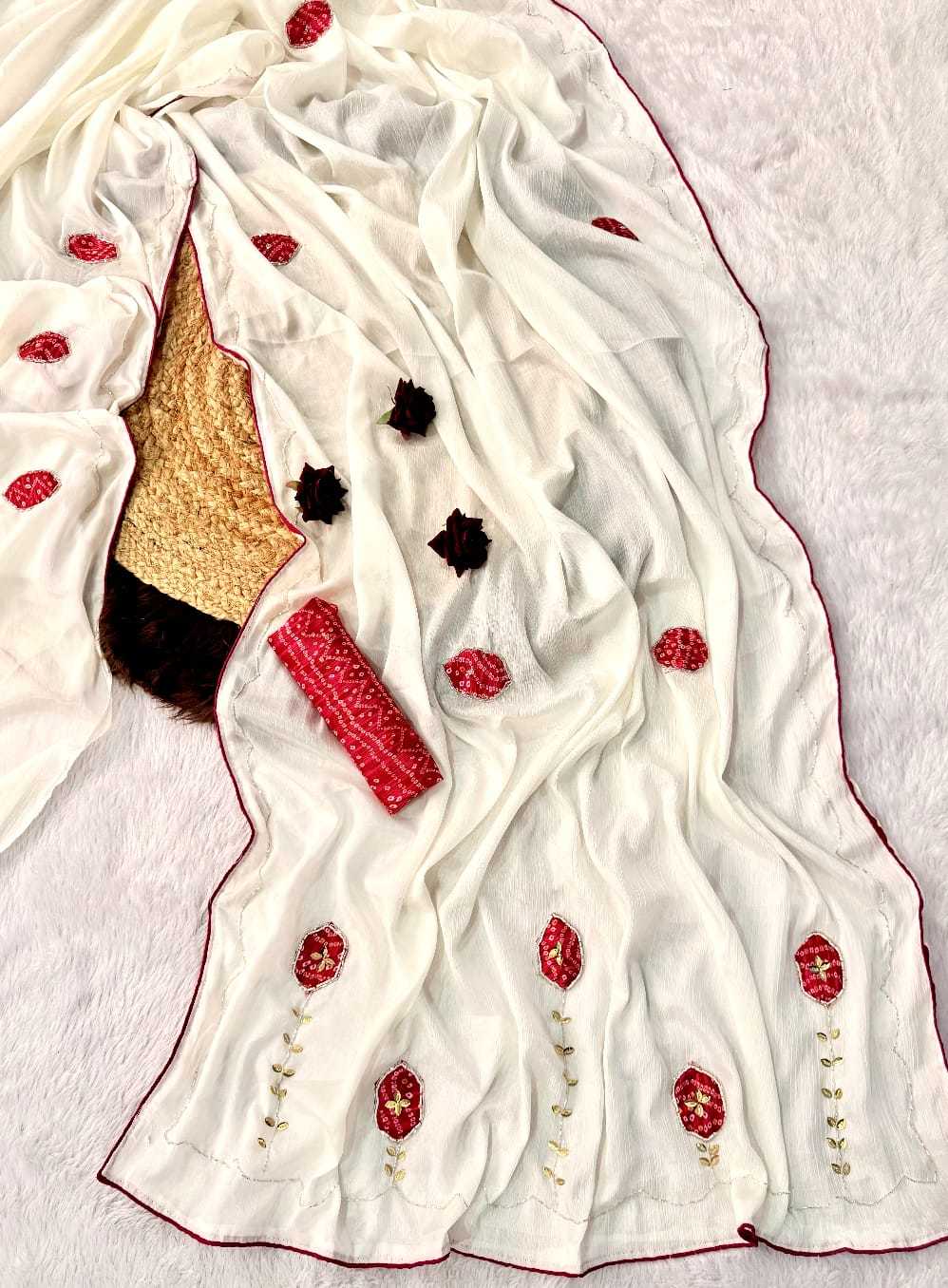 YNF Wholesale Chinon Printed Silk Saree  | Surat Manufacturer