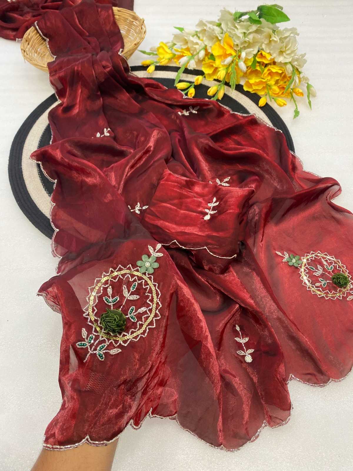 YNF Wholesale Satin Sequence Sarees  | Surat Manufacturer