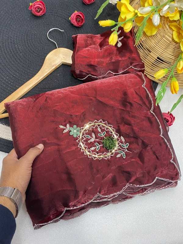 YNF Wholesale Satin Sequence Sarees  | Surat Manufacturer