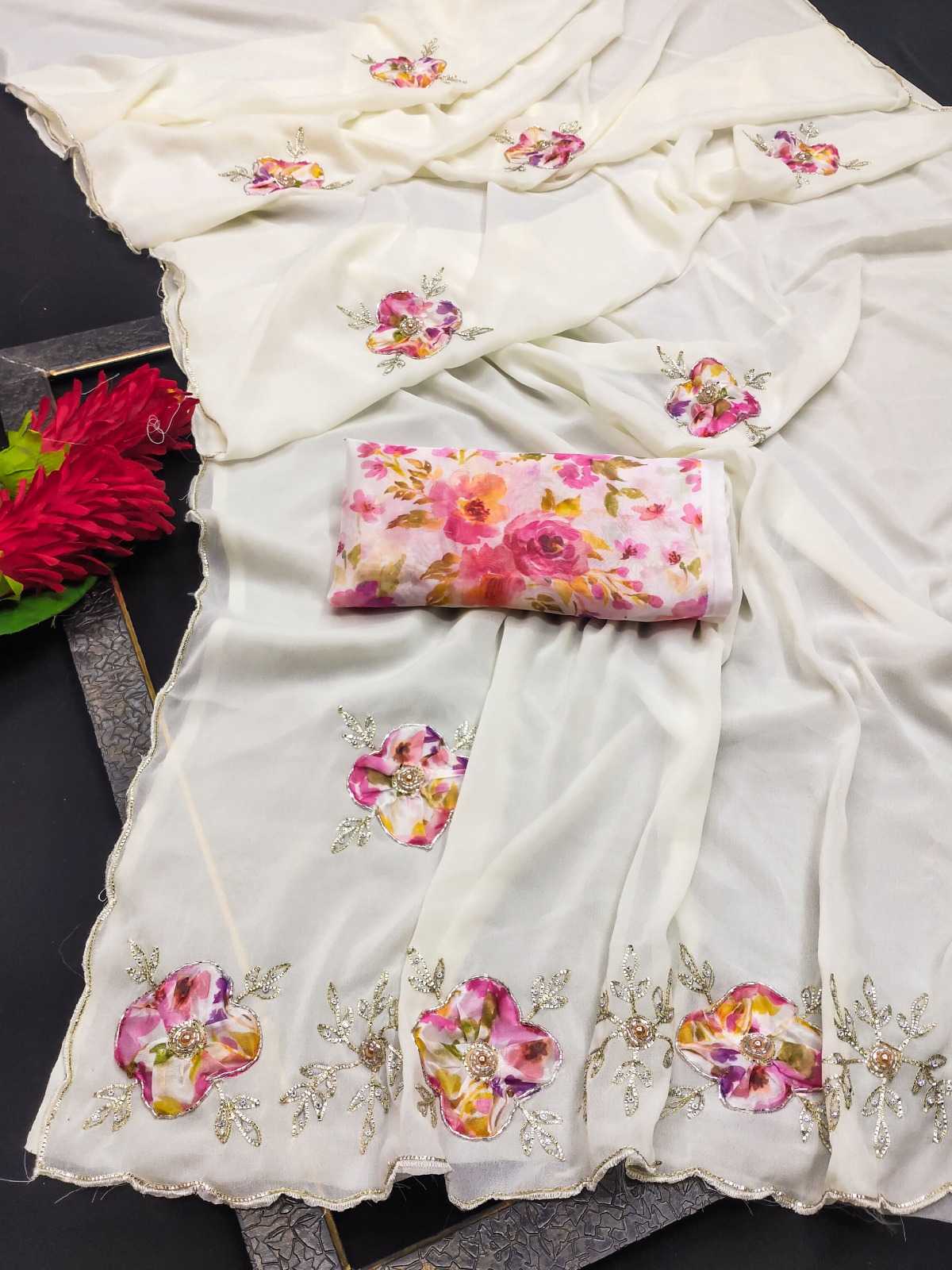 YNF Wholesale Georgette Georgette Sarees  | Surat Manufacturer