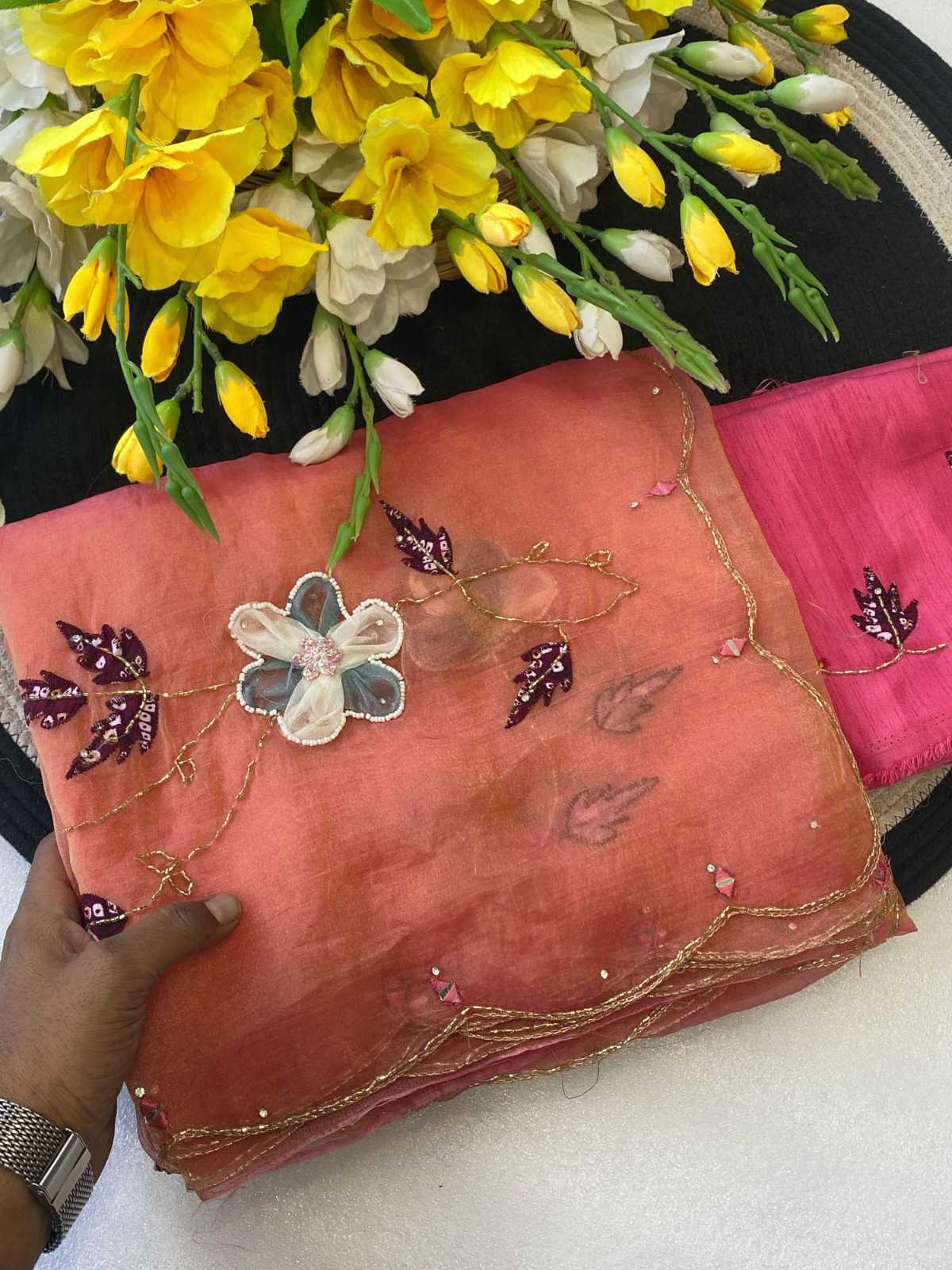YNF Wholesale Soft Gold Crush Designer Sarees  | Surat Manufacturer