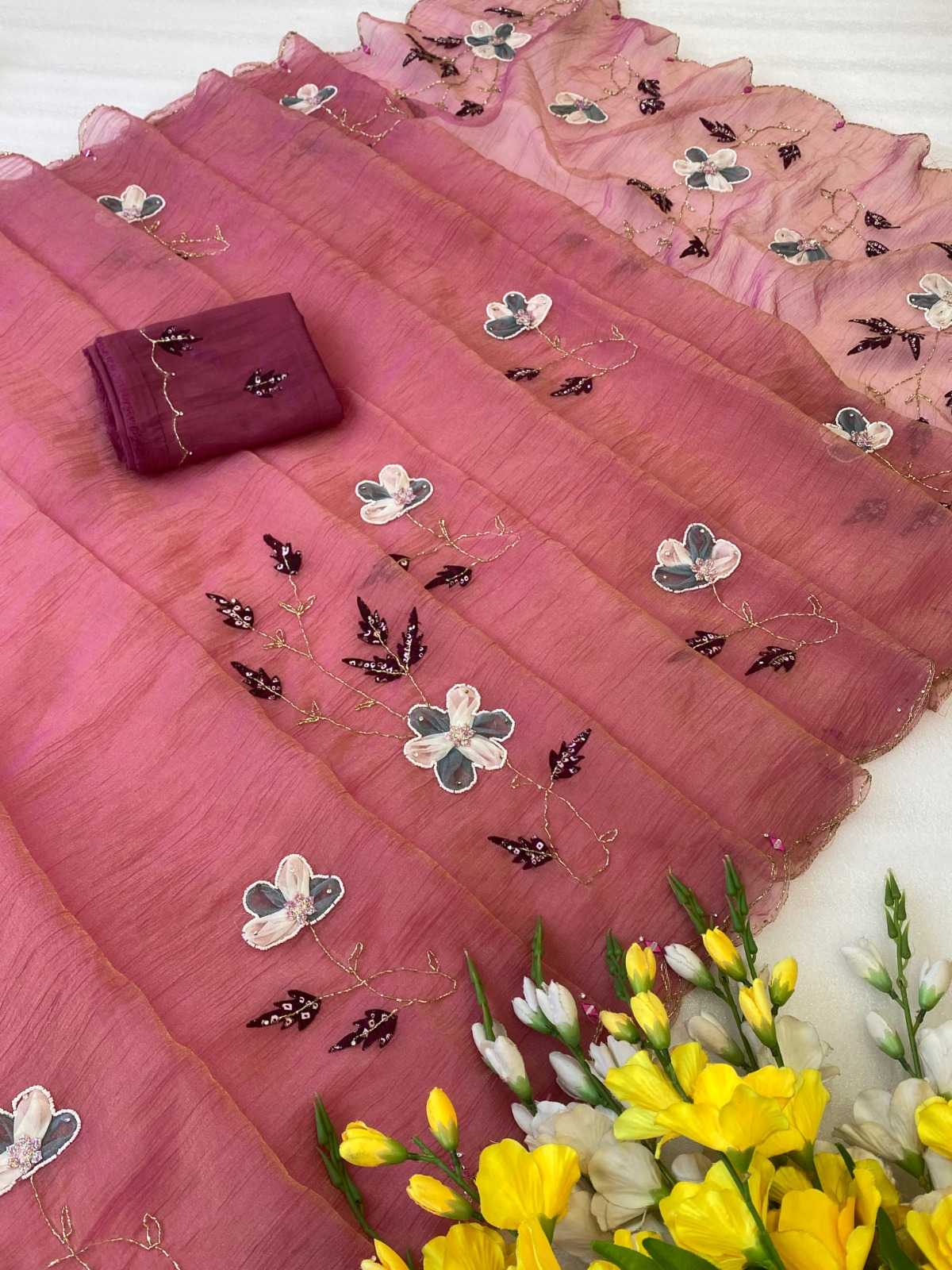 YNF Wholesale Soft Gold Crush Designer Sarees  | Surat Manufacturer