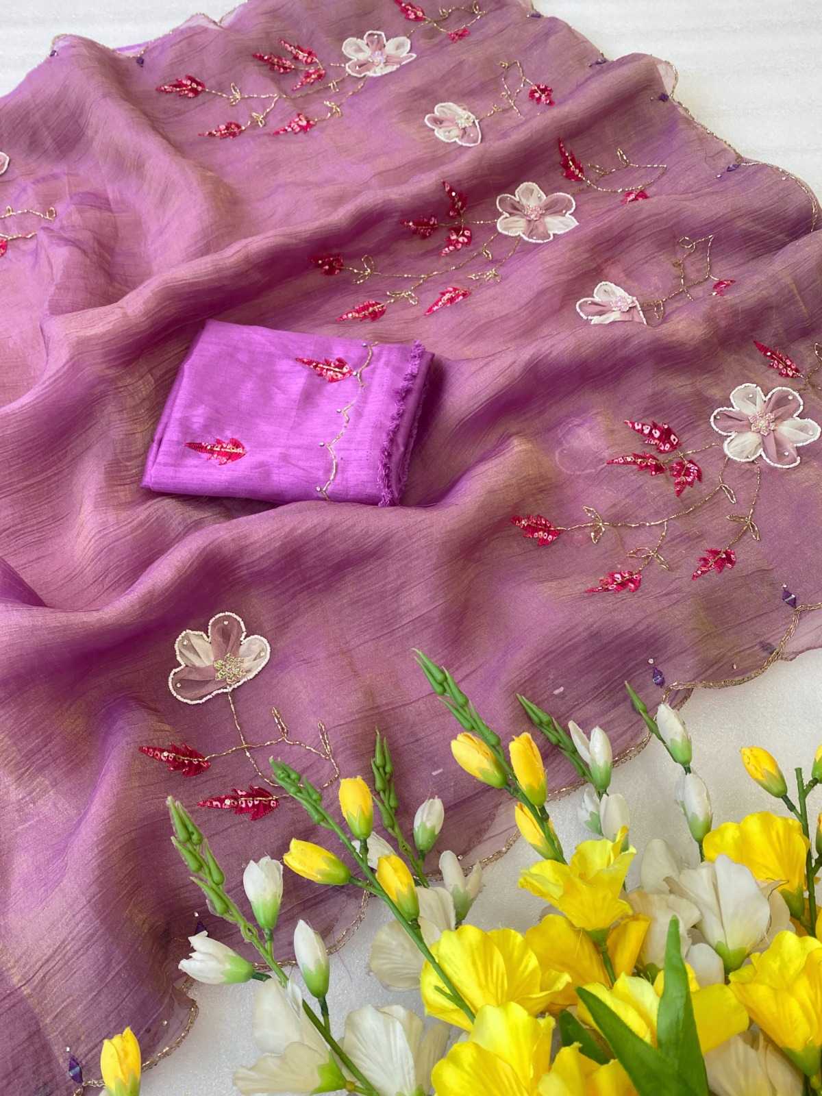 YNF Wholesale Soft Gold Crush Designer Sarees  | Surat Manufacturer