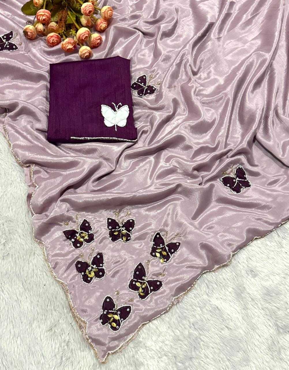YNF Wholesale Chinon Hand Work Sarees  | Surat Manufacturer