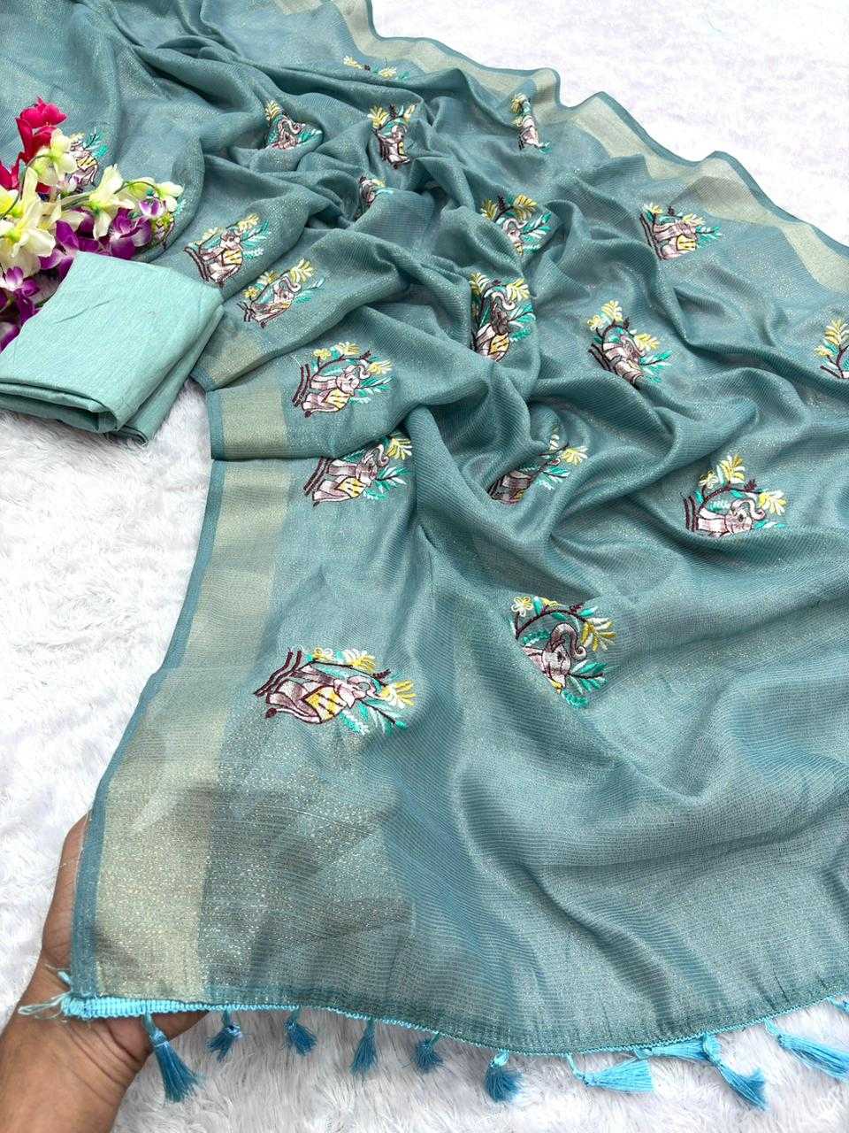 YNF Wholesale Cotton Embroidered Sarees  | Surat Manufacturer