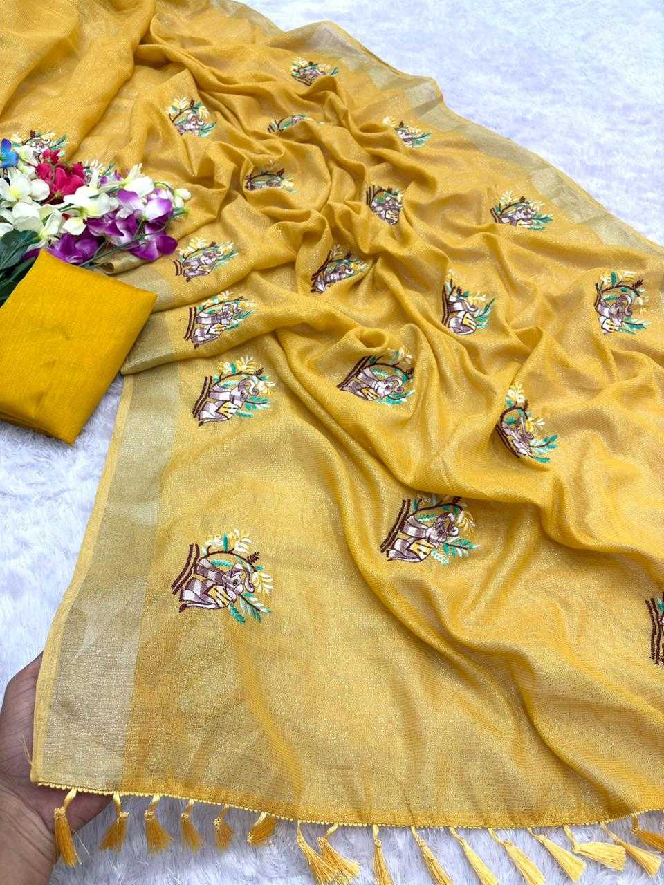 YNF Wholesale Cotton Embroidered Sarees  | Surat Manufacturer