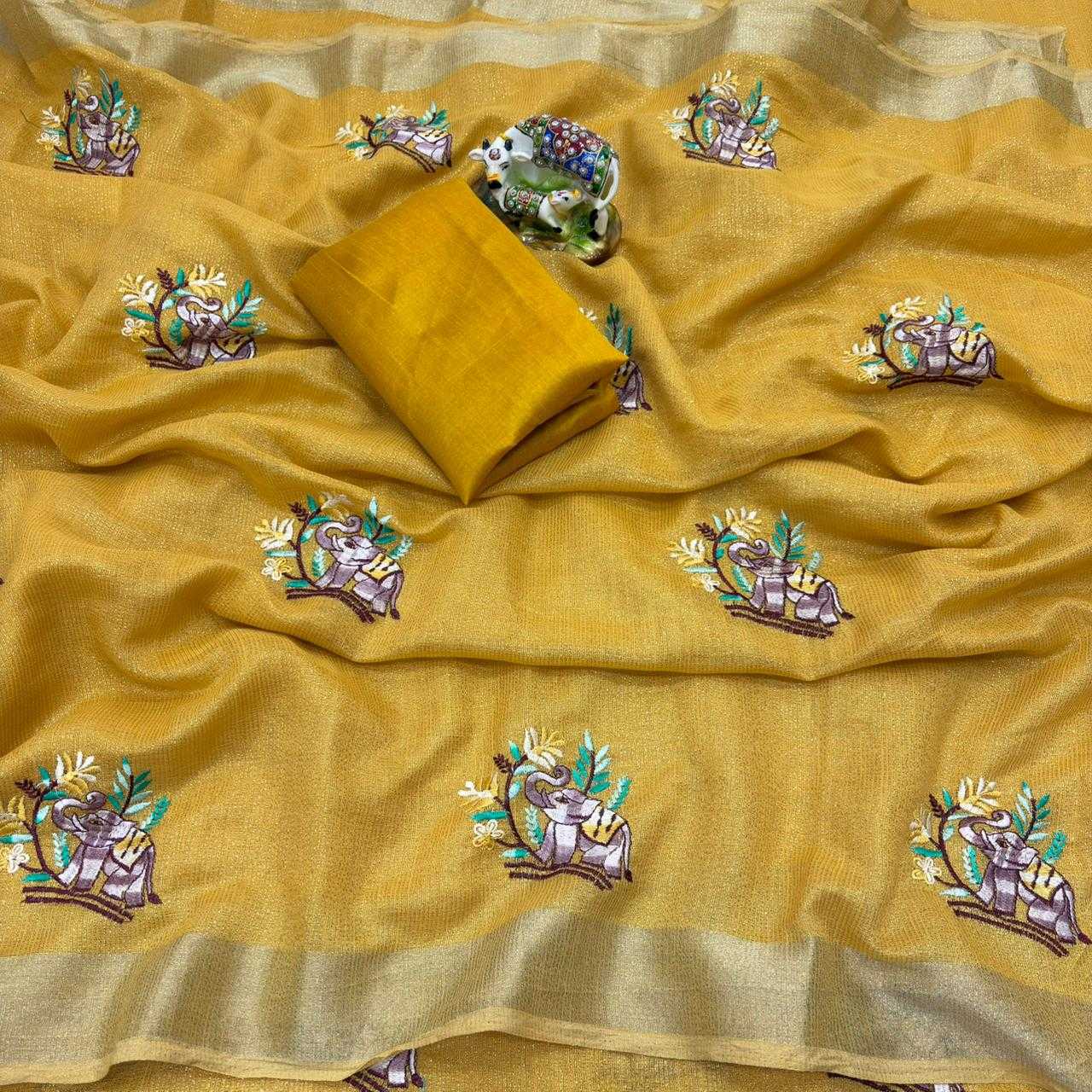 YNF Wholesale Cotton Embroidered Sarees  | Surat Manufacturer
