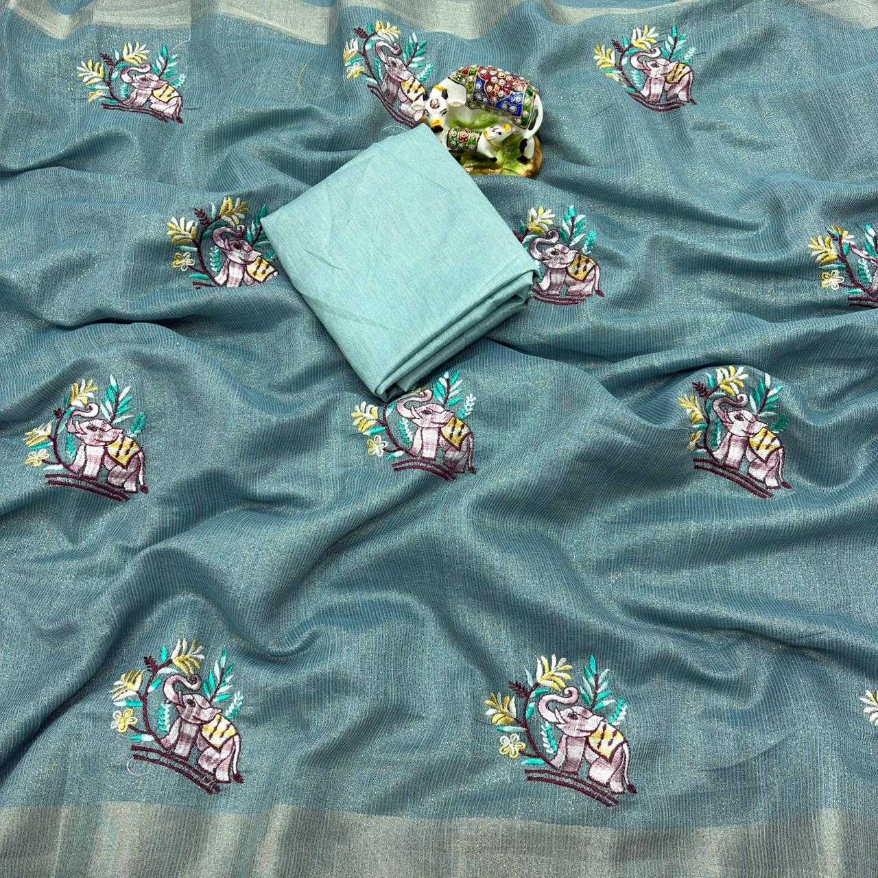 YNF Wholesale Cotton Embroidered Sarees  | Surat Manufacturer
