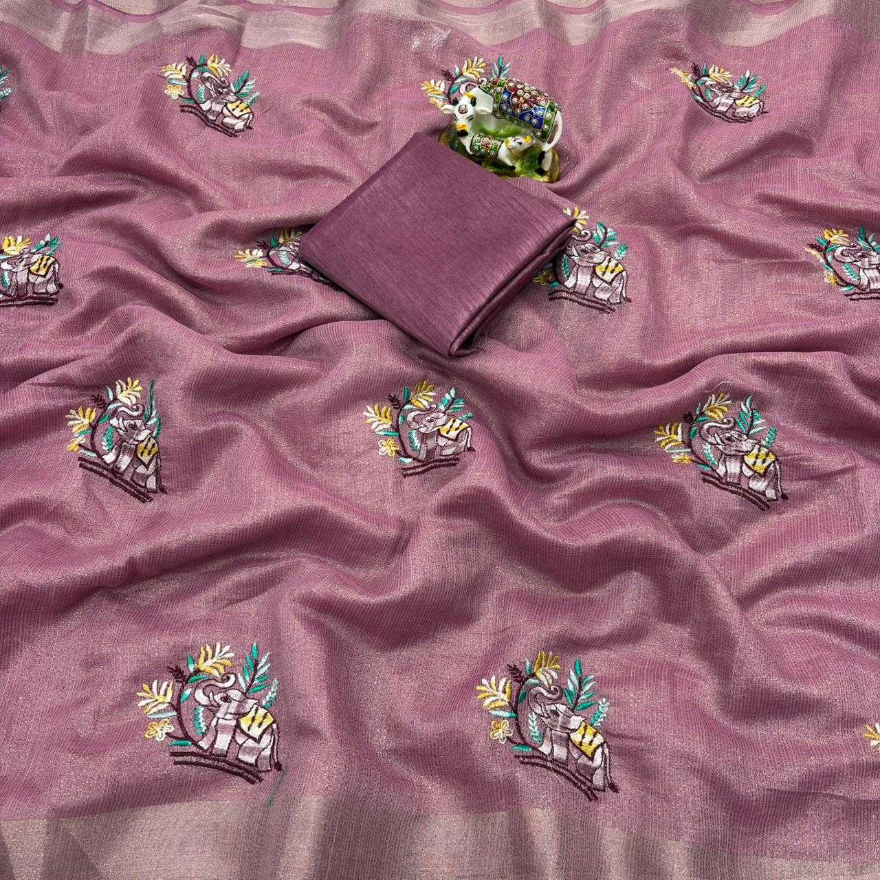 YNF Wholesale Cotton Embroidered Sarees  | Surat Manufacturer
