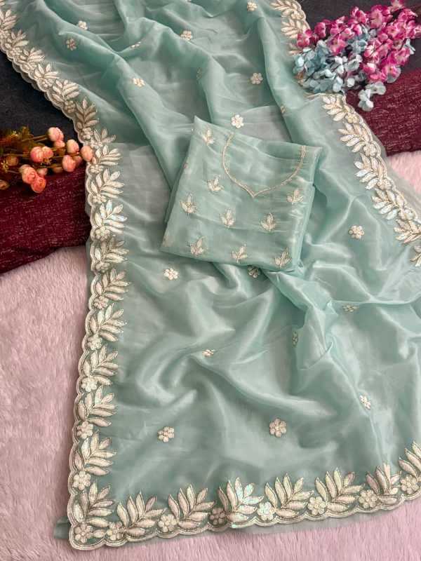 YNF Wholesale Heavy Roman Silk Sequence Sarees  | Surat Manufacturer
