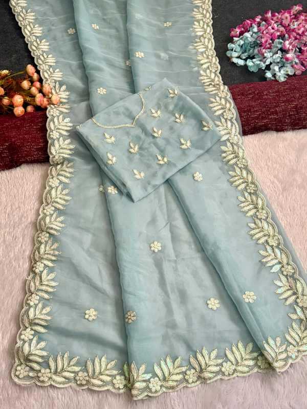 YNF Wholesale Heavy Roman Silk Sequence Sarees  | Surat Manufacturer