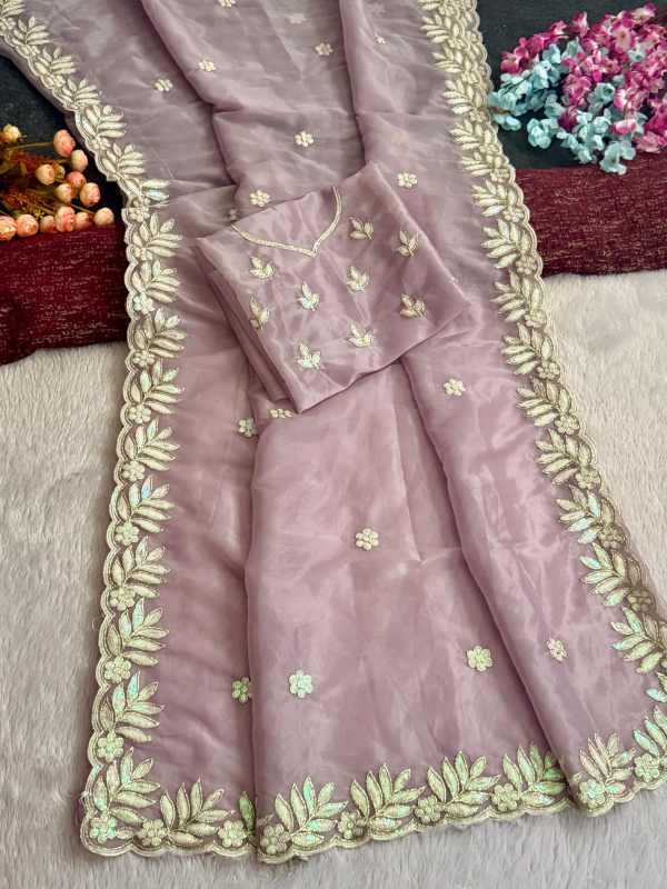 YNF Wholesale Heavy Roman Silk Sequence Sarees  | Surat Manufacturer