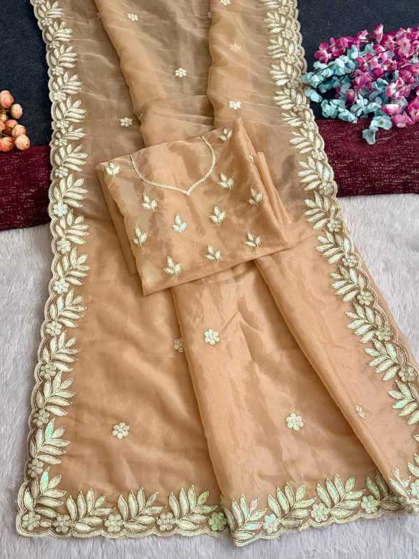 YNF Wholesale Heavy Roman Silk Sequence Sarees  | Surat Manufacturer