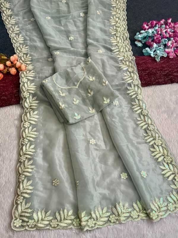 YNF Wholesale Heavy Roman Silk Sequence Sarees  | Surat Manufacturer