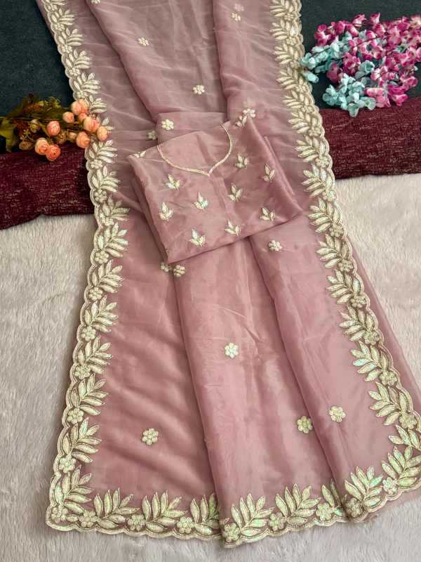 YNF Wholesale Heavy Roman Silk Sequence Sarees  | Surat Manufacturer