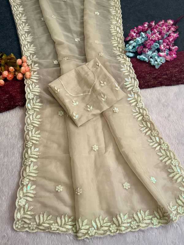 YNF Wholesale Heavy Roman Silk Sequence Sarees  | Surat Manufacturer