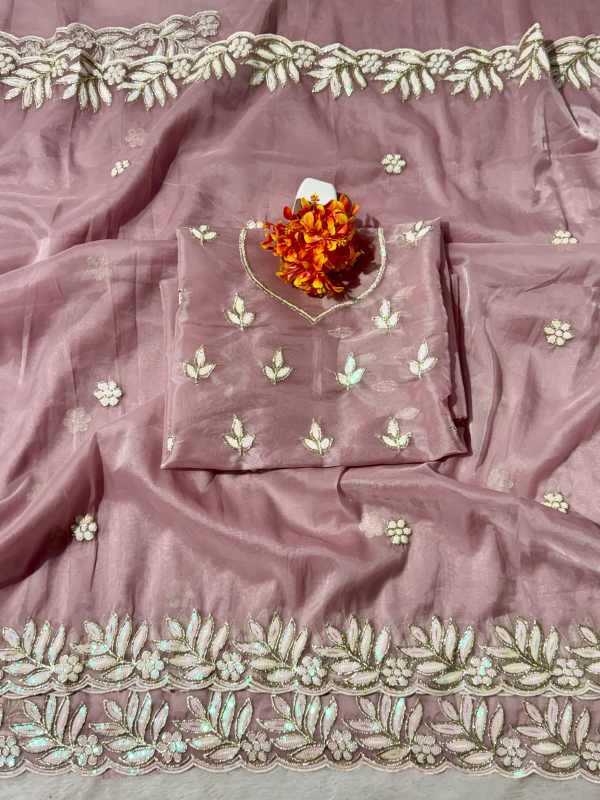 YNF Wholesale Heavy Roman Silk Sequence Sarees  | Surat Manufacturer