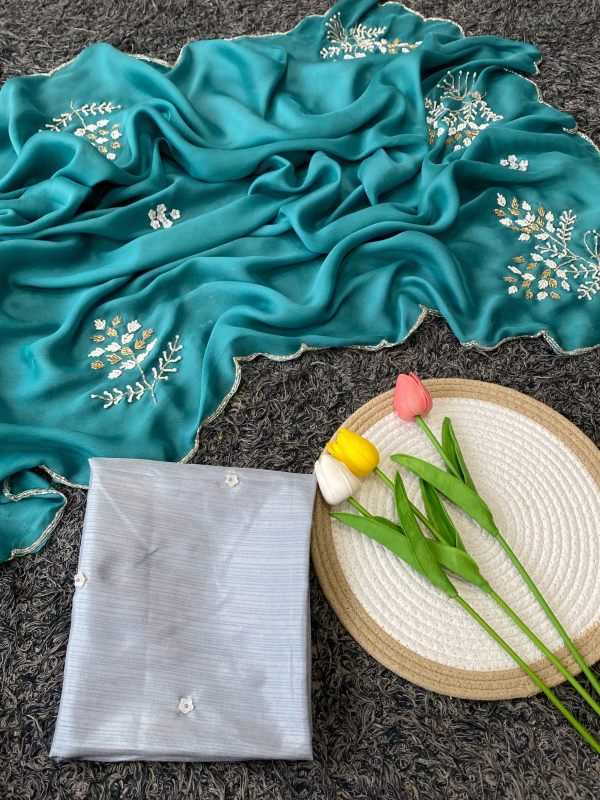 YNF Wholesale Chiffon Hand Work Sarees  | Surat Manufacturer