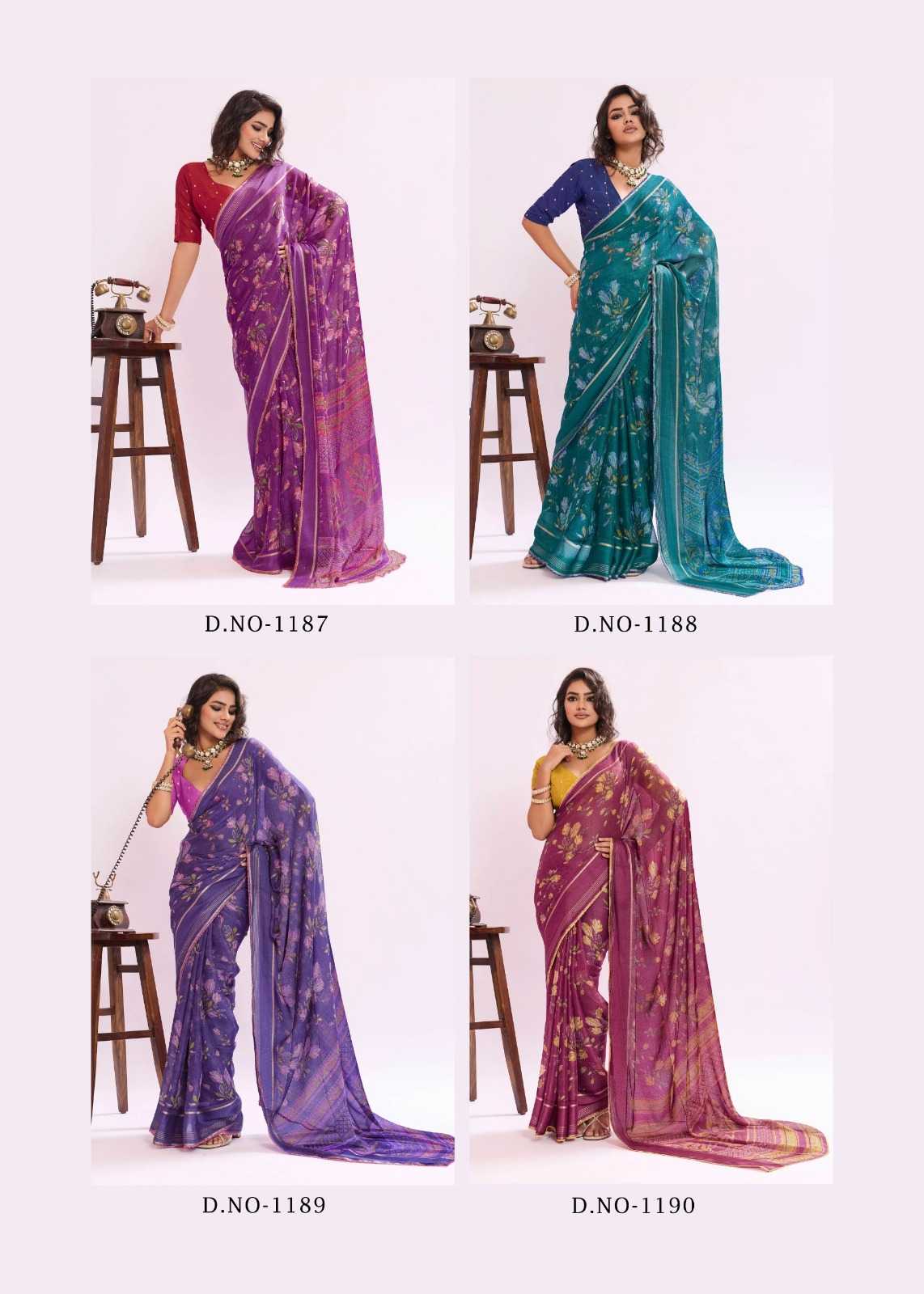YNF Wholesale Georgette Printed Sarees KESH514 Kundan | Surat Manufacturer
