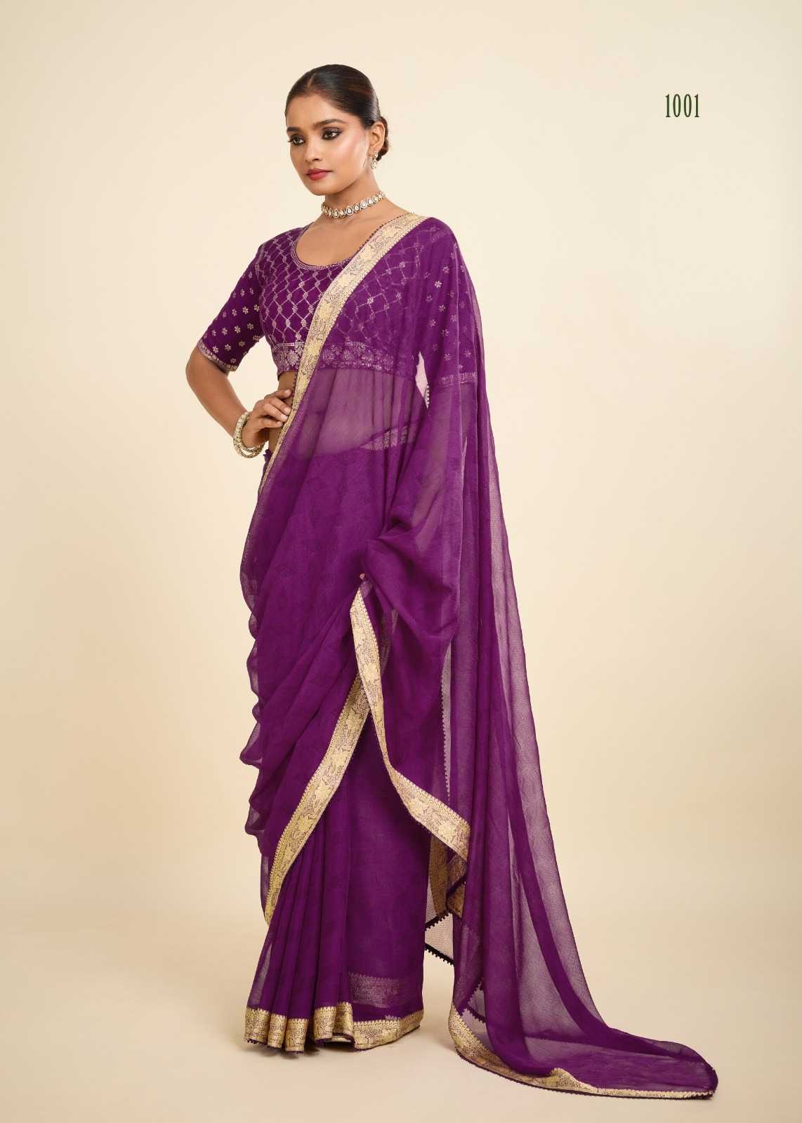 YNF Wholesale Viscose Chiffon Sarees  | Surat Manufacturer
