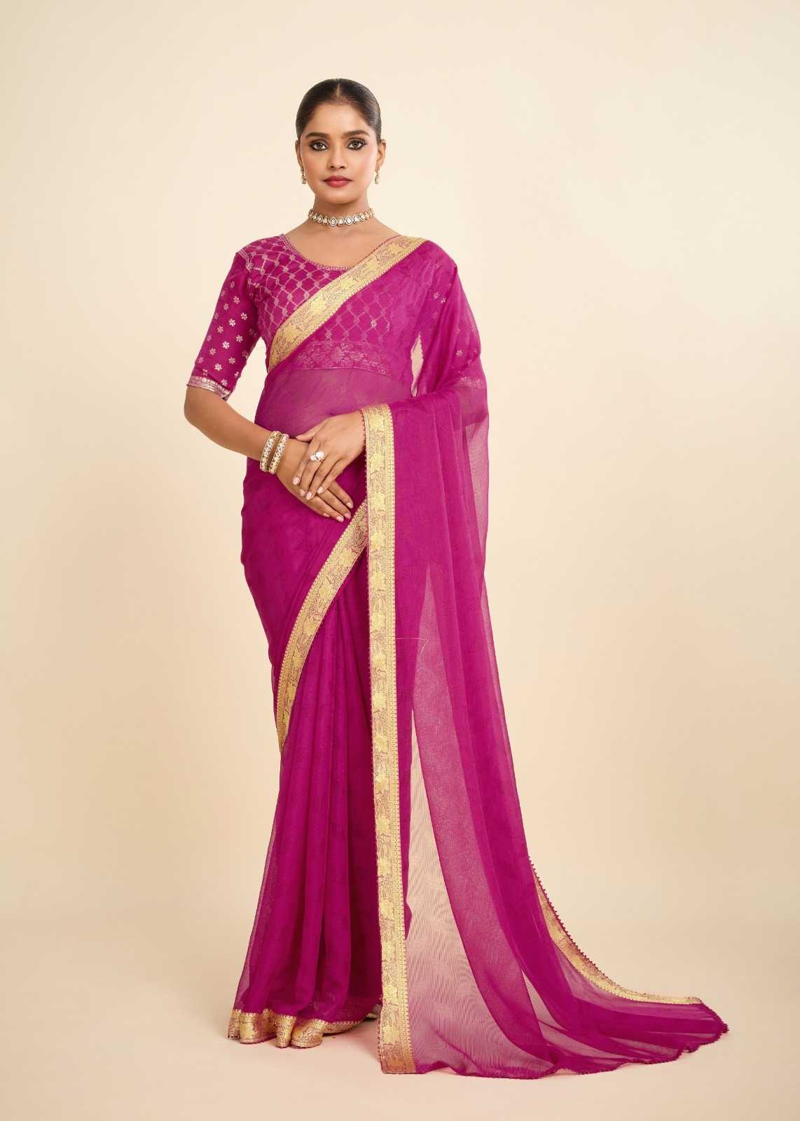 YNF Wholesale Viscose Chiffon Sarees  | Surat Manufacturer