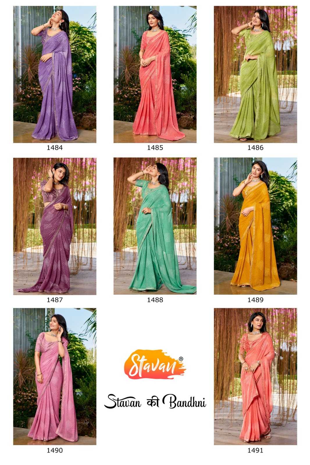 YNF Wholesale Georgette Printed Sarees KESH514 Stavan Ki Bandhani | Surat Manufacturer